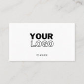 Logo hochladen | Modern White & Black (bearbeitbar Visitenkarte (Rückseite)