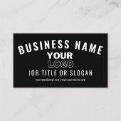 Logo hochladen | Modernes Schwarz/Weiß (bearbeitba Visitenkarte (Vorderseite)