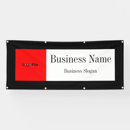 Logo hochladen (rot), Grenzfarbe ändern, Text hinz Banner (Horizontal)