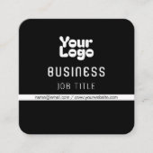 Logo hochladen | Schwarz/Weiß (bearbeitbar) Quadratische Visitenkarte (Vorderseite)