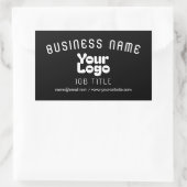 Logo hochladen | Schwarz/Weiß (bearbeitbar) Rechteckiger Aufkleber (Tasche)