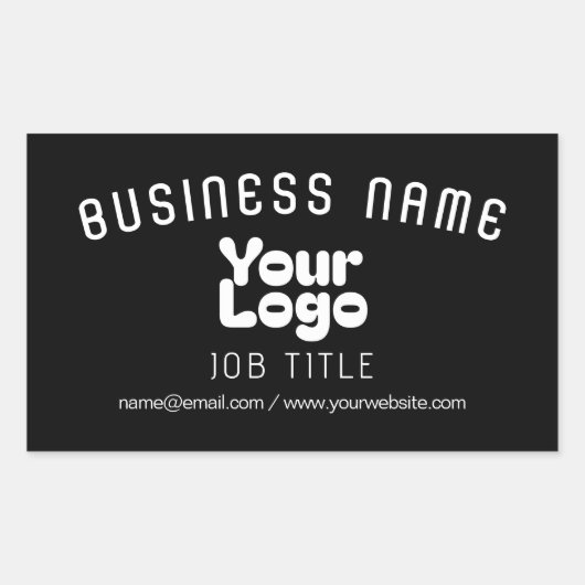 Logo hochladen | Schwarz/Weiß (bearbeitbar) Rechteckiger Aufkleber (Vorderseite)