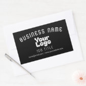 Logo hochladen | Schwarz/Weiß (bearbeitbar) Rechteckiger Aufkleber (Umschlag)