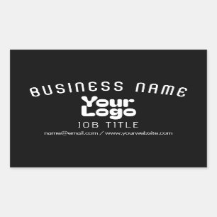 Logo hochladen   Schwarz/Weiß (bearbeitbar) Rechteckiger Aufkleber