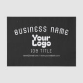 Logo hochladen | Schwarz/Weiß (bearbeitbar) Seidenpapier (Vorderseite)