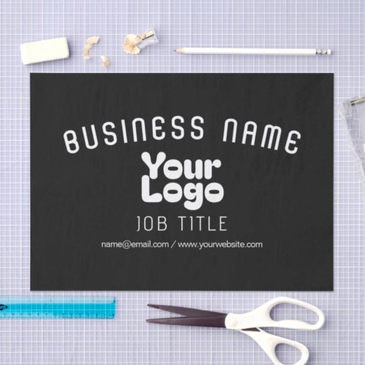 Logo hochladen | Schwarz/Weiß (bearbeitbar) Seidenpapier (Handwerk)