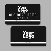 Logo hochladen | Schwarz/Weiß (bearbeitbar) Visitenkarte