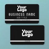 Logo hochladen | Schwarz/Weiß (bearbeitbar) Visitenkarte