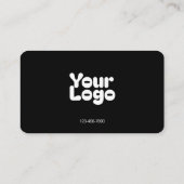 Logo hochladen | Schwarz/Weiß (bearbeitbar) Visitenkarte (Rückseite)