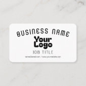 Logo hochladen | Schwarz/Weiß (bearbeitbar) Visitenkarte (Vorderseite)