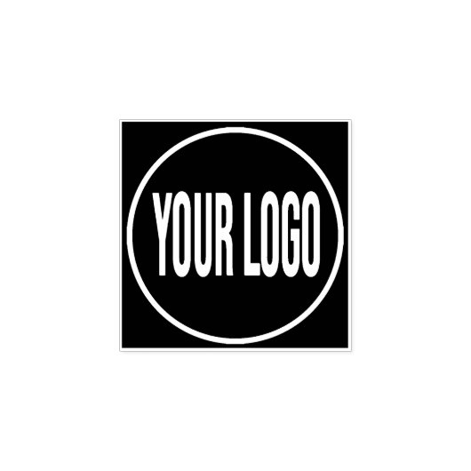 Logo hochladen | Square Round-Business-Logo Gummistempel (Prägung)