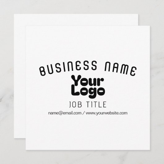 Logo hochladen | Weiß & Schwarz (bearbeitbar) (Vorne/Hinten)