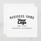 Logo hochladen | Weiß & Schwarz (bearbeitbar) Einladung (Vorne/Hinten)