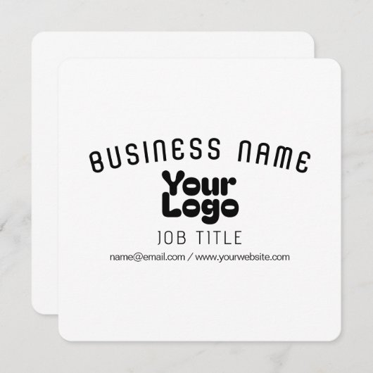 Logo hochladen | Weiß & Schwarz (bearbeitbar) Einladung (Vorne/Hinten)