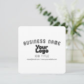 Logo hochladen | Weiß & Schwarz (bearbeitbar) Einladung (Stehend Vorderseite)