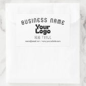 Logo hochladen | Weiß & Schwarz (bearbeitbar) Rechteckiger Aufkleber (Tasche)