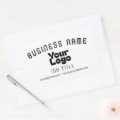 Logo hochladen | Weiß & Schwarz (bearbeitbar) Rechteckiger Aufkleber (Umschlag)