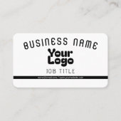 Logo hochladen | Weiß & Schwarz (bearbeitbar) Visitenkarte (Vorderseite)