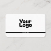 Logo hochladen | Weiß & Schwarz (bearbeitbar) Visitenkarte (Rückseite)