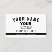 Logo hochladen | Weiß & Schwarz (bearbeitbar) Visitenkarte (Vorderseite)