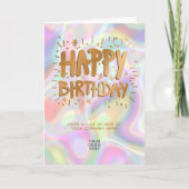 Logo Holografische Imitate Gold Happy Birthday Karte (Vorderseite)