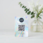 Logo-Holografischer QR-Code Social Media-Website Visitenkarte (Stehend Vorderseite)