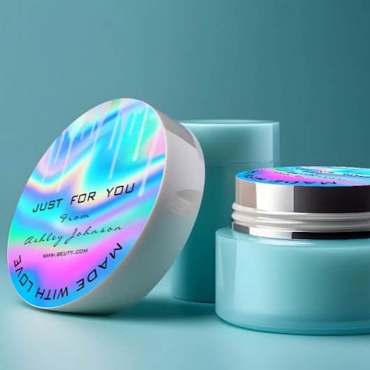 Logo-Holograph mit Liebe-Tropfen Runder Aufkleber