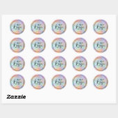 Logo Holographic Glitzer Rainbow Ombre Glam Runder Aufkleber (Blatt)