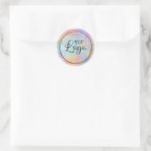 Logo Holographic Glitzer Rainbow Ombre Glam Runder Aufkleber (Tasche)