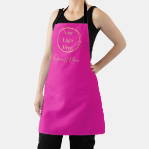 Logo-Hot-Pink-Gold-Geschäft Schürze