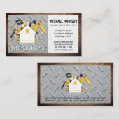 Logo "House and Tools" | Stahl und Holz Visitenkarte (Vorne/Hinten)