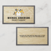 Logo "House Tools" | Blueprint Wood Steel Visitenkarte (Vorne/Hinten)