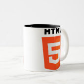 Logo HTML 5 Zweifarbige Tasse (VorderseiteRechts)
