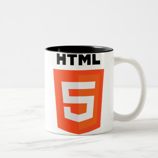 Logo HTML 5 Zweifarbige Tasse (Rechts)