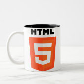 Logo HTML 5 Zweifarbige Tasse (Links)