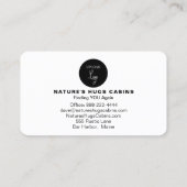 *~* Logo Hütte Quaint Cabin Miete AP49 QR Visitenkarte (Rückseite)