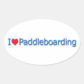Logo "I Heart Paddleboarding" Ovaler Aufkleber (Vorderseite)
