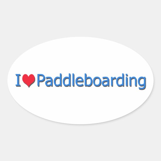 Logo "I Heart Paddleboarding" Ovaler Aufkleber (Vorderseite)
