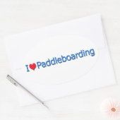 Logo "I Heart Paddleboarding" Ovaler Aufkleber (Umschlag)