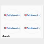 Logo "I Heart Paddleboarding" Ovaler Aufkleber (Blatt)