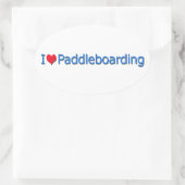 Logo "I Heart Paddleboarding" Ovaler Aufkleber (Tasche)