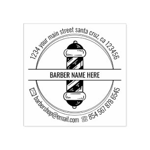 Logo Icon Male Friseur Barbershop Pole Gummistempel