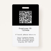 Logo-ID-Abzeichen für Black Employee Foto Company Ausweis (Rückseite)