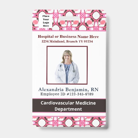 Logo-ID des Fotos Name Bar des Mitarbeiters Ausweis (Vorderseite)