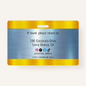 Logo-ID des METAL Unternehmens Mitarbeiter Ausweis (Rückseite)