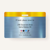 Logo-ID des METAL Unternehmens Mitarbeiter Ausweis (Rückseite)