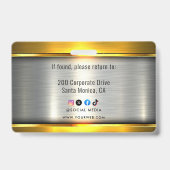 Logo-ID des METAL Unternehmens Mitarbeiter Ausweis (Rückseite)