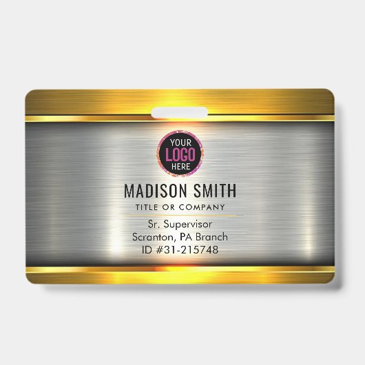 Logo-ID des METAL Unternehmens Mitarbeiter Ausweis (Vorderseite)