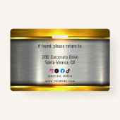 Logo-ID des METAL Unternehmens Mitarbeiter Ausweis (Rückseite)