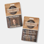 Logo-ID des Rustic Wood Tone Contractors Ausweis (Vorder- & Rückseite)